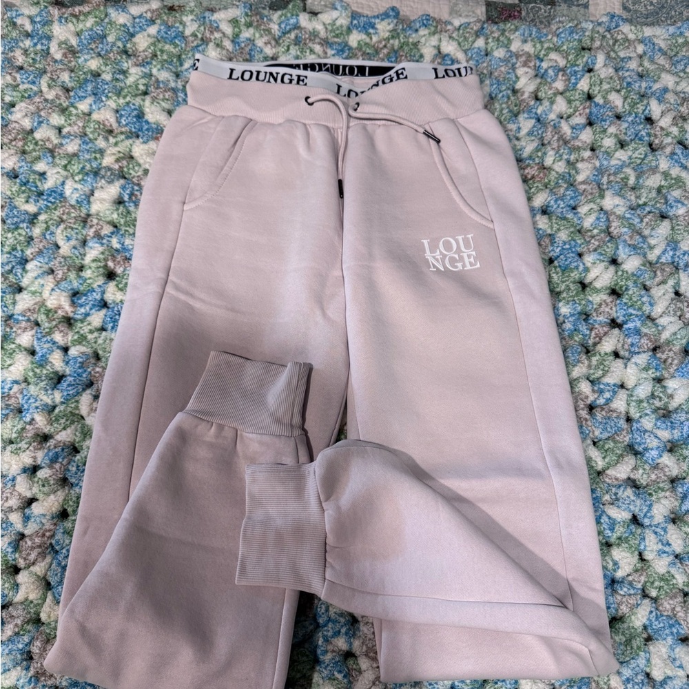 Tan Track Pants with Elastic Waistband and Relaxed Fit